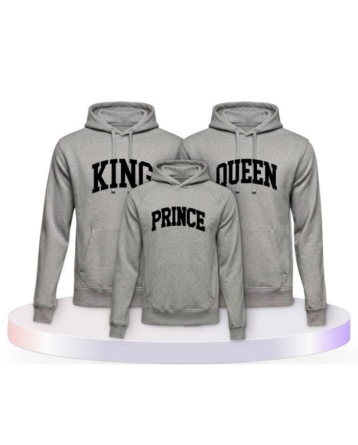 King Queen Prince Princess mit Kurviger Form Familien Hoodies |.