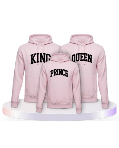King Queen Prince Princess mit Kurviger Form Familien Hoodies |.
