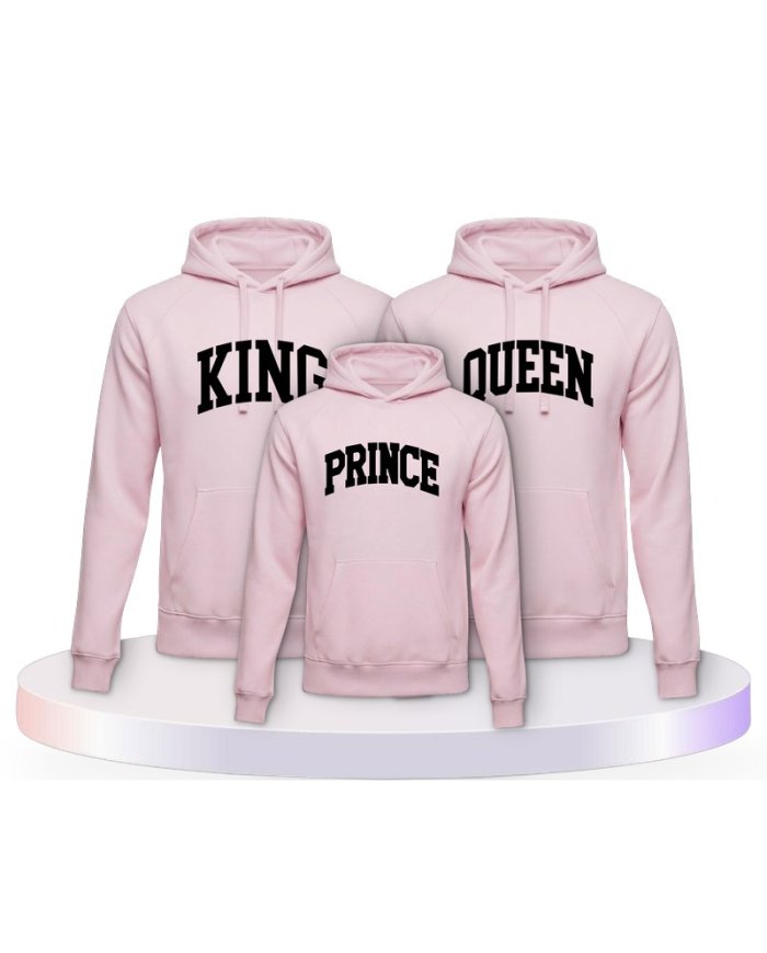 King Queen Prince Princess mit Kurviger Form Familien Hoodies |.