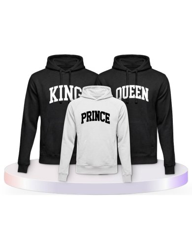 King Queen Prince Princess mit Kurviger Form Familien Hoodies |.