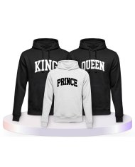 King Queen Prince Princess mit Kurviger Form Familien Hoodies |.