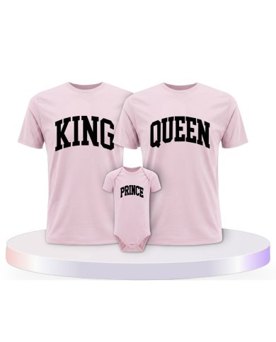 King Queen Prince Princess mit Kurviger Form Familien T-Shirts |.