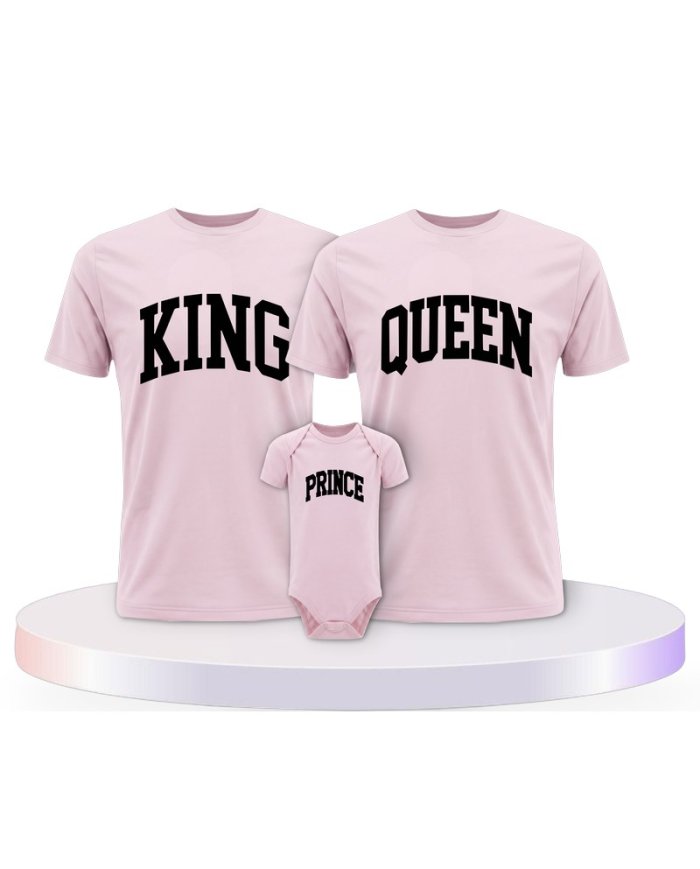 King Queen Prince Princess mit Kurviger Form Familien T-Shirts |.