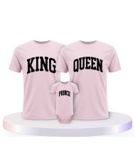 King Queen Prince Princess mit Kurviger Form Familien T-Shirts |.