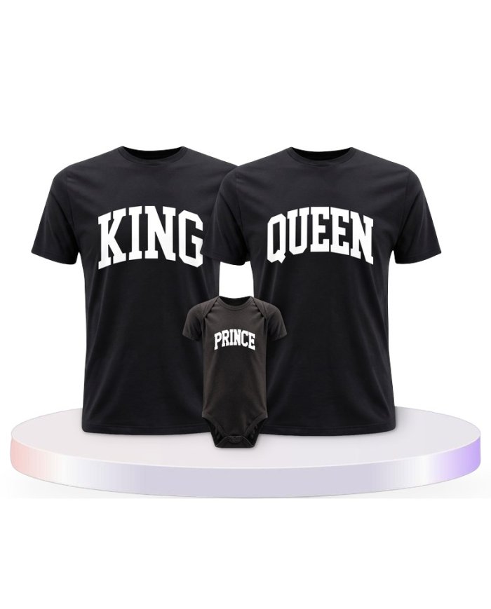 King Queen Prince Princess mit Kurviger Form Familien T-Shirts |.
