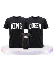King Queen Prince Princess mit Kurviger Form Familien T-Shirts |.