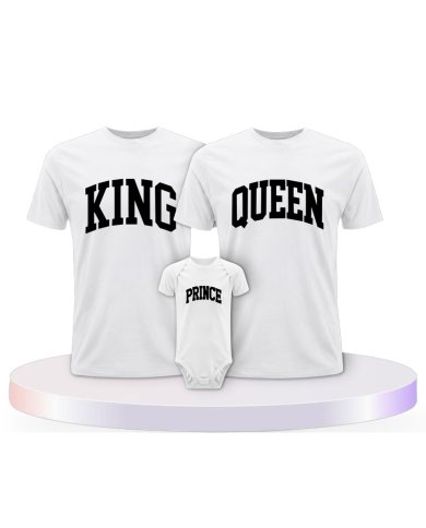 King Queen Prince Princess mit Kurviger Form Familien T-Shirts |.
