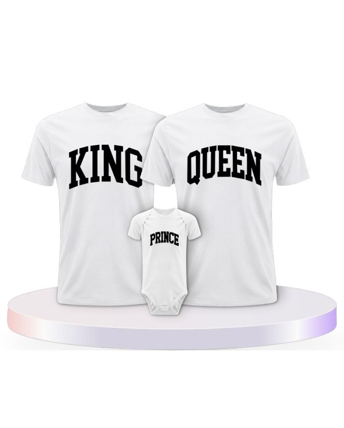 King Queen Prince Princess mit Kurviger Form Familien T-Shirts |.