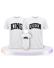 King Queen Prince Princess mit Kurviger Form Familien T-Shirts |.