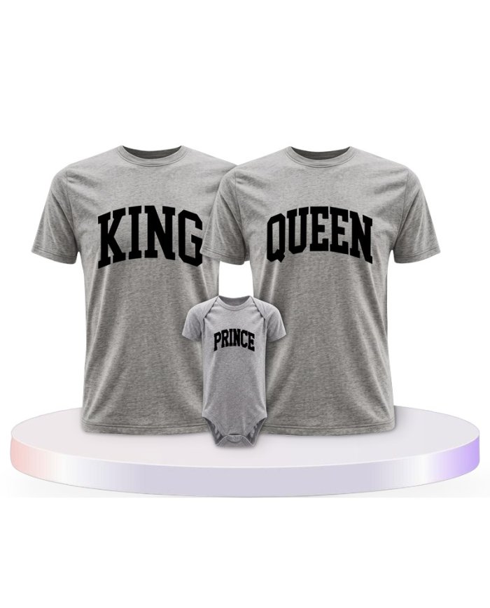 King Queen Prince Princess mit Kurviger Form Familien T-Shirts |.