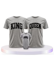 King Queen Prince Princess mit Kurviger Form Familien T-Shirts |.