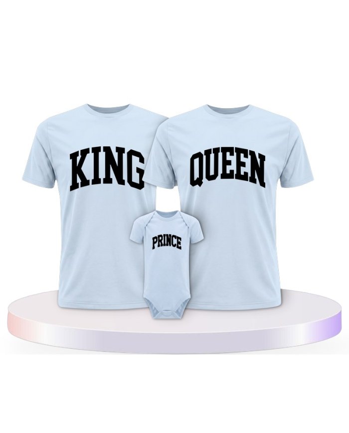 King Queen Prince Princess mit Kurviger Form Familien T-Shirts |.