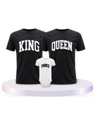 King Queen Prince Princess mit Kurviger Form Familien T-Shirts |.