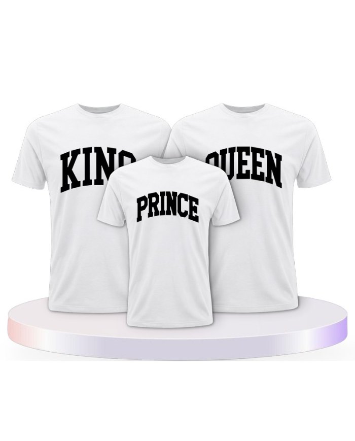 King Queen Prince Princess mit Kurviger Form Familien T-Shirts |.