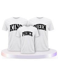 King Queen Prince Princess mit Kurviger Form Familien T-Shirts |.