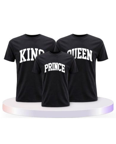 King Queen Prince Princess mit Kurviger Form Familien T-Shirts |.