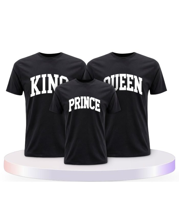 King Queen Prince Princess mit Kurviger Form Familien T-Shirts |.