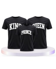 King Queen Prince Princess mit Kurviger Form Familien T-Shirts |.