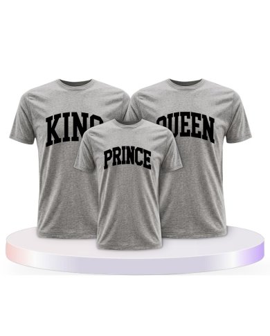 King Queen Prince Princess mit Kurviger Form Familien T-Shirts |.