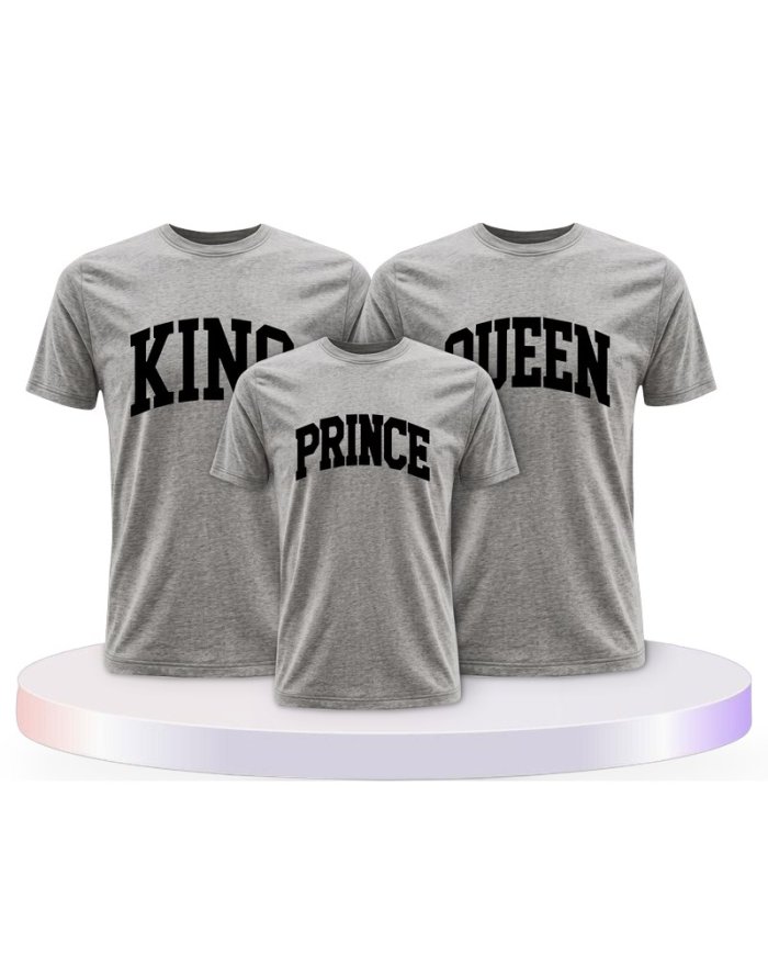 King Queen Prince Princess mit Kurviger Form Familien T-Shirts |.