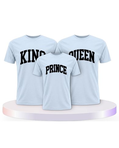 King Queen Prince Princess mit Kurviger Form Familien T-Shirts |.