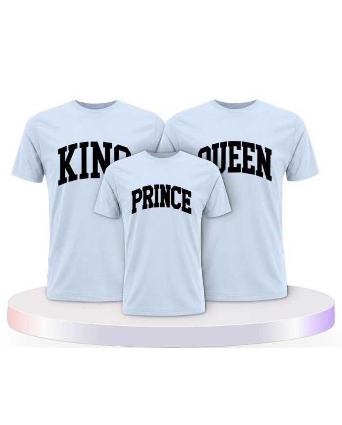 King Queen Prince Princess mit Kurviger Form Familien T-Shirts |.