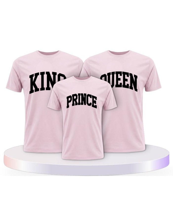 King Queen Prince Princess mit Kurviger Form Familien T-Shirts |.