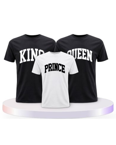 King Queen Prince Princess mit Kurviger Form Familien T-Shirts |.
