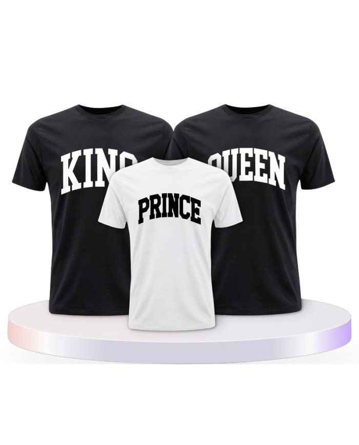 King Queen Prince Princess mit Kurviger Form Familien T-Shirts |.