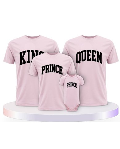 King Queen Prince Princess mit Kurviger Form Familien T-Shirts |.