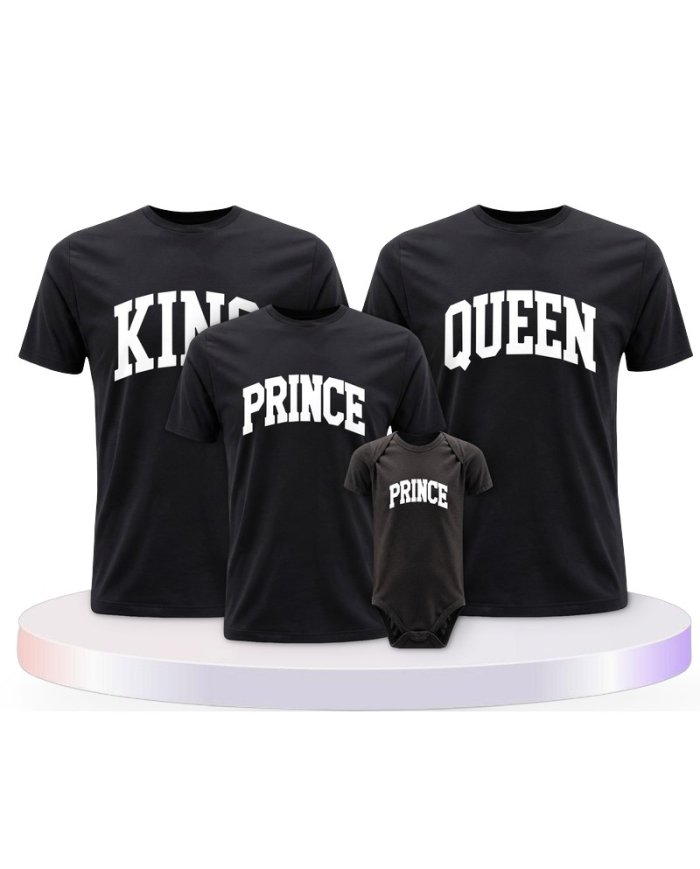King Queen Prince Princess mit Kurviger Form Familien T-Shirts |.