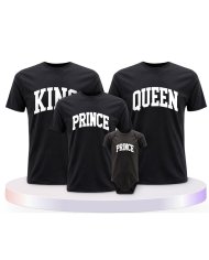 King Queen Prince Princess mit Kurviger Form Familien T-Shirts |.
