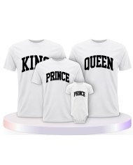 King Queen Prince Princess mit Kurviger Form Familien T-Shirts |.