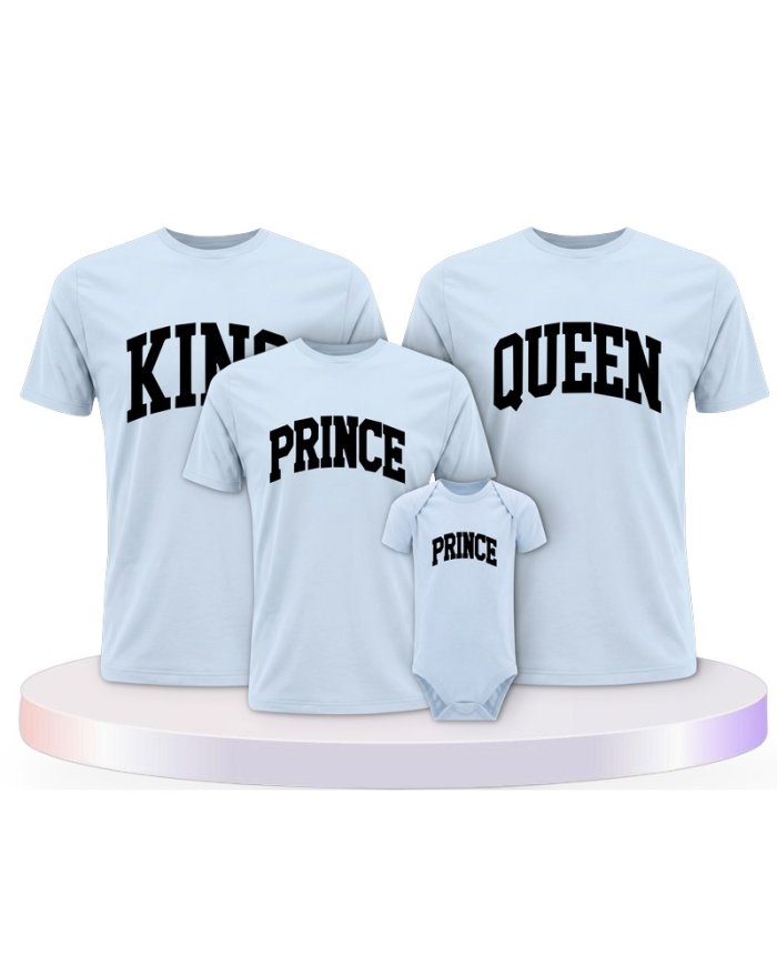 King Queen Prince Princess mit Kurviger Form Familien T-Shirts |.