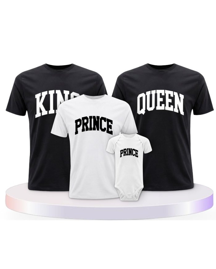 King Queen Prince Princess mit Kurviger Form Familien T-Shirts |.