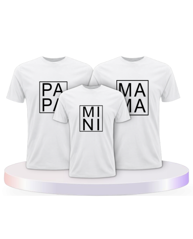 Papa Mama und Mini im Kasten als Familienset T-Shirts | Paarpulli