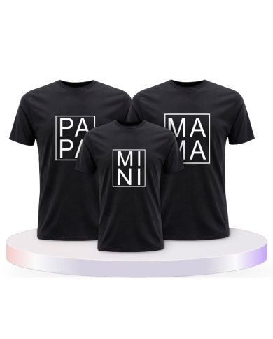 Papa Mama und Mini im Kasten als Familienset T-Shirts | Paarpulli