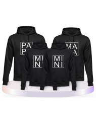 Papa, Mama und Mini im Kasten Familienset Hoodies | Paarpulli