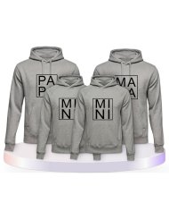 Papa, Mama und Mini im Kasten Familienset Hoodies | Paarpulli