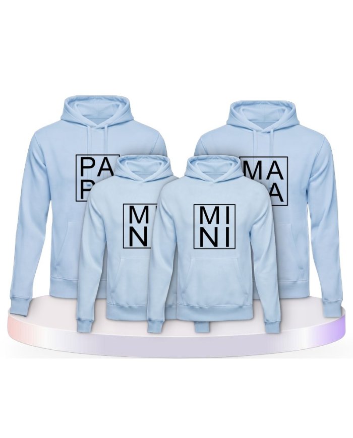 Papa, Mama und Mini im Kasten Familienset Hoodies | Paarpulli