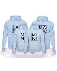 Papa, Mama und Mini im Kasten Familienset Hoodies | Paarpulli