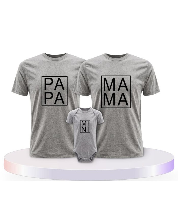 Familienlook T-Shirts mit Papa, Mama und Mini im Kasten | Paarpulli