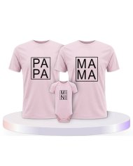 Familienlook T-Shirts mit Papa, Mama und Mini im Kasten | Paarpulli