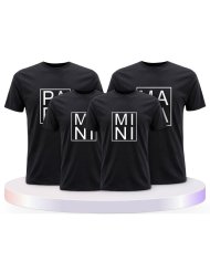 Familienlook T-Shirts mit Papa, Mama und Mini im Kasten | Paarpulli