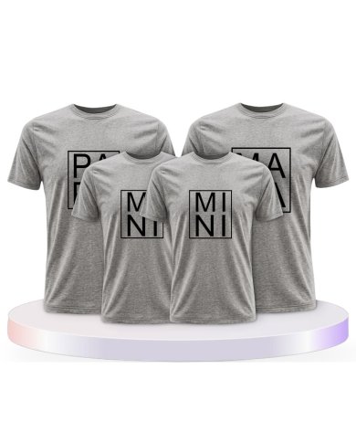 Familienlook T-Shirts mit Papa, Mama und Mini im Kasten | Paarpulli