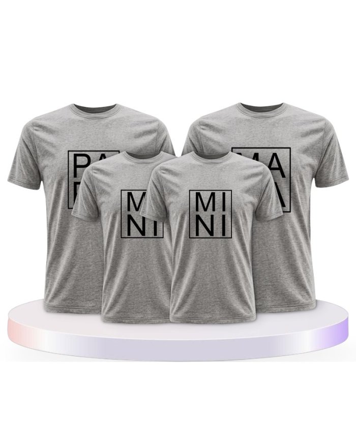 Familienlook T-Shirts mit Papa, Mama und Mini im Kasten | Paarpulli