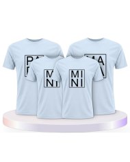 Familienlook T-Shirts mit Papa, Mama und Mini im Kasten | Paarpulli
