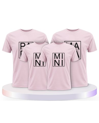 Familienlook T-Shirts mit Papa, Mama und Mini im Kasten | Paarpulli