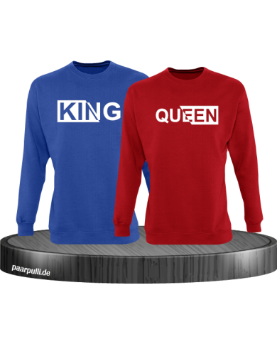 King und Queen mit besonderem Design Partnerlook Sweatshirts King und Queen mit besonderem Design Partnerlook Sweatshirts