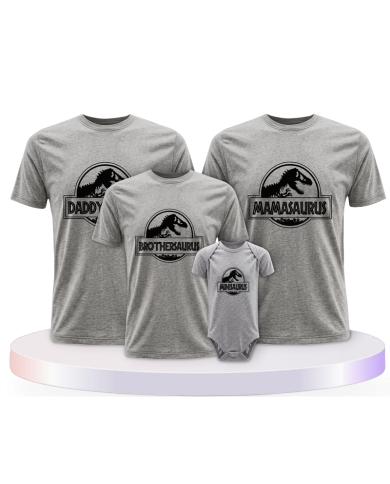 Dino Family Familienset T-Shirts mit Babybody | Paarpulli